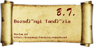 Bozsányi Tanázia névjegykártya